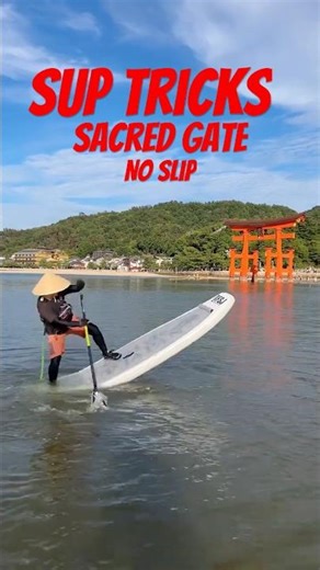 He Rides a SUP Like It’s a Skateboard in Front of a Sacred Shrine