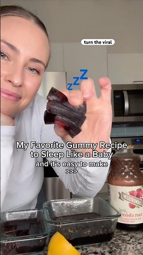This sleep gummy works! Sleep Gummy Drink Recipe Tart Cherry Magnesium Collagen Glutamine