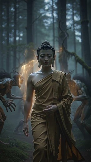 Buddha vs Demons: The Power of Enlightenment 🧘‍♂️ #buddha #walkingwithbuddha #buddhism #shorts