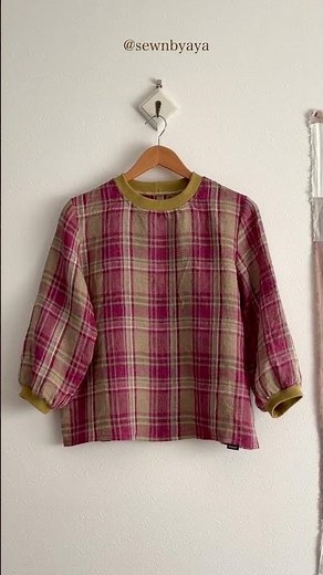 me made outfits diy spring linen blouse with leftover fabric 1mで作る服 春ブラウス #outfitinspo #sewing