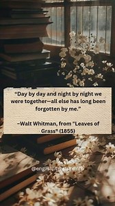 18K views · 228 reactions | Walt Whitman ♥️✨️ Book: https://amzn.to/42sNePW . . . . . #InspiringQuotes #poetry #poetrylovers #AmericanPoetry #modernpoetry #quoteoftheday #quotestoliveby #quotesdaily | English Literature info | Facebook