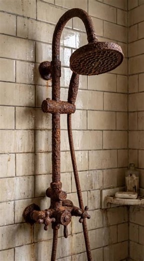 Extreme rusty shower cleaning asmr #rustremoval #rustcleaning #restoration #fyp #shower