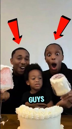 Their son decided to pull a little prank during the gender reveal 😅🎈