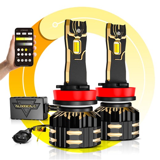 🆕H11/H9/H8/H16JP LED Bulb Fog Light/Low Beam Lighs 110W 25000LM GX Bi-Color Smart Series, with App Control Via Bluetooth & Dual Color Switchback | 2 Bulbs
