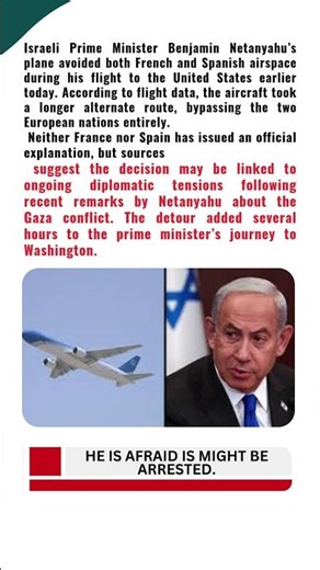 Netanyahu's plane did not use French and Spanish airspace en route to the US
