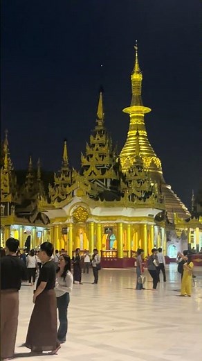 The sacred night view of the Shwedagon Pagoda