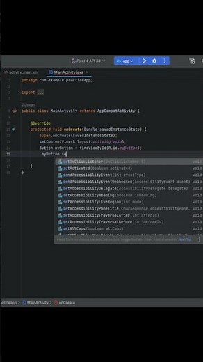 How to Add a Button in Android Studio (XML + Java) #androiddevelopment #androidstudio