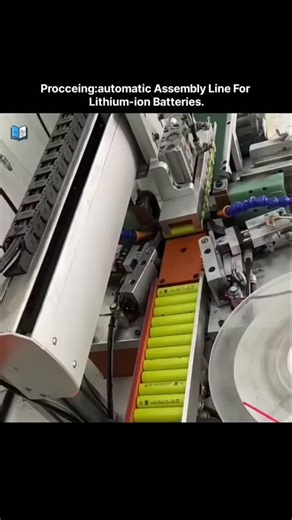 The Unfold (Global 🌎) on Instagram: "Batteries... This video showing an automatic assembly line for lithium-ion batteries. The machinery is designed to automate the process of assembling Li-ion battery cells. This type of automation is used to improve speed, safety, and scalability in battery manufacturing for applications like electric vehicles and portable electro The specific type of cell being assembled appears to be a cylindrical format, commonly known as 18650 cells."