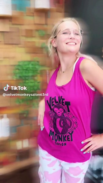 ✨new velvet monkey shirts✨ designed by our stylist @jordanthewizard & printed on thrifted tees 🩵 come by & get yours for $15 #salonmerch #okcsalon #oklahomacitysalon #velvetmonkeysalons