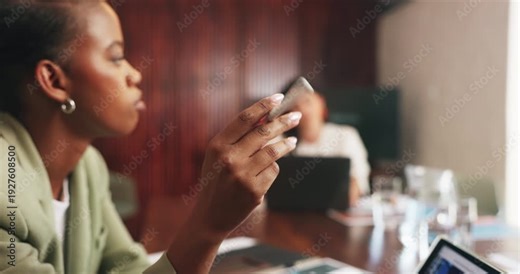 Pen, thinking and woman in office, planning for news report and ideas for article. Person, stylus and journalist in workplace, problem solving and decision for proposal, choice and process for story