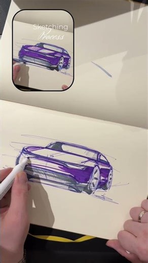 Car Sketch Process with Markers 🖍️ | Design Timelapse