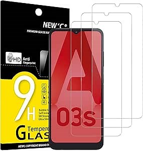 NEW'C 3 Pack Designed for Samsung Galaxy A03 / A03s Screen Protector Tempered Glass, Case Friendly Anti Scratch Bubble Free Ultra Resistant