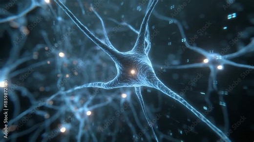 Neurons Network: A captivating visualization unveils a complex network of neurons, the fundamental units of the nervous system, transmitting electrical signals that drive thought and action.