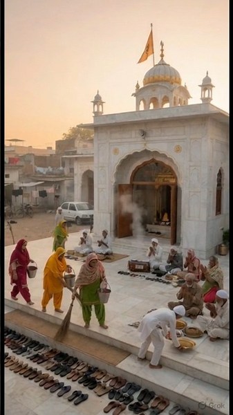2000s Punjabi Village Life | Peaceful Pind & Gurudwara Sahib 🙏 | Waheguru Simran Vibes #shorts