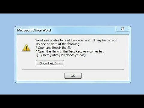 word is unable to read this document, it may be corrupt l How to recovery corrupted word file