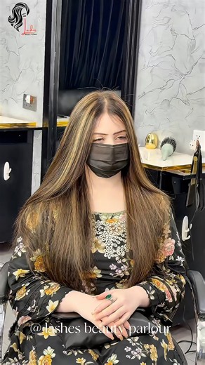 Dark Brown Base with Golden Blonde Highlights Transformation | Lashes Beauty Parlour