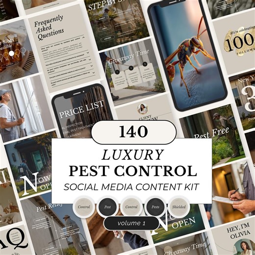 Pest Control Instagram Templates: Service Posts, Stories & Stock Photos (canva) - Etsy