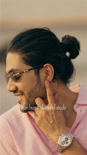 Man Bun X Diamond Studs #menaccessories