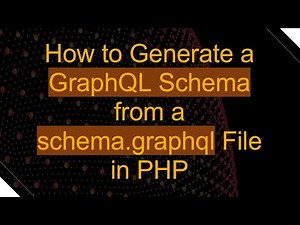 How to Generate a GraphQL Schema from a schema.graphql File in PHP