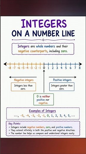 Integers on a Number Line | Class 9 Maths | Positive & Negative Integers Explained Easily #shorts