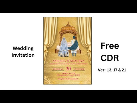 Beautiful wedding invitation design using CorelDRAW.