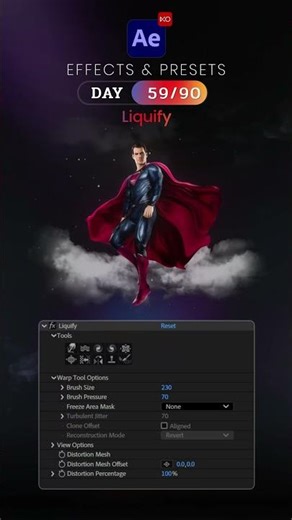 Day 59/90 – Liquify Effect | After Effects in 90 Days Challenge 🦋