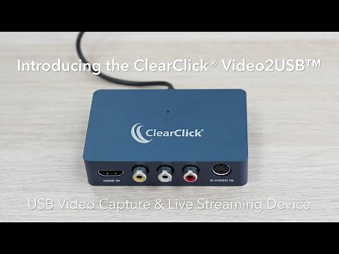 1080P USB video capture & live streaming device with HDMI, AV, RCA, S-Video (ClearClick Video2USB)