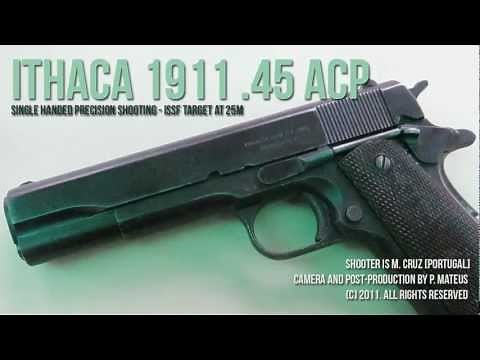 Shooting Vintage 1911 Pistol, .45 ACP, Ithaca