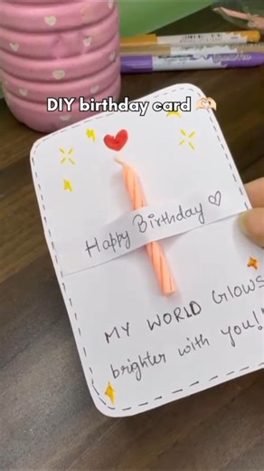DIY birthday card ideas 🫶🏻🩷 #diy #birthday #craftideas #shorts ‪@craftyykidoo‬