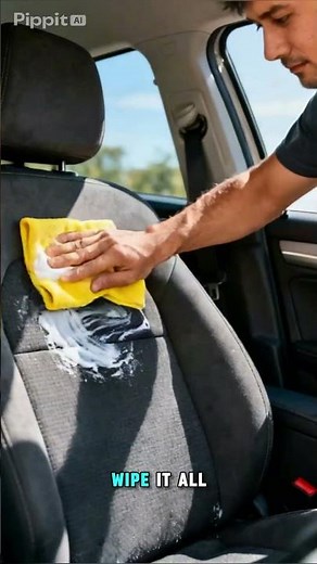 Clean Car Seats Without Chemicals Easy DIY in 30s! #automobile #detailing #tips #viral #shorts