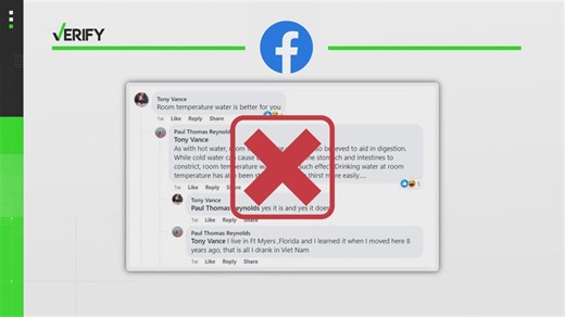 Drinking room temperature water is not better for you than drinking cold water when it's hot outside: VERIFY