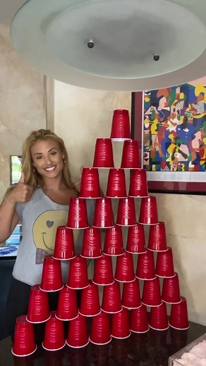 How satisfying is this on a scale of 1-10?!? #cupstacking #challenge #fyp
