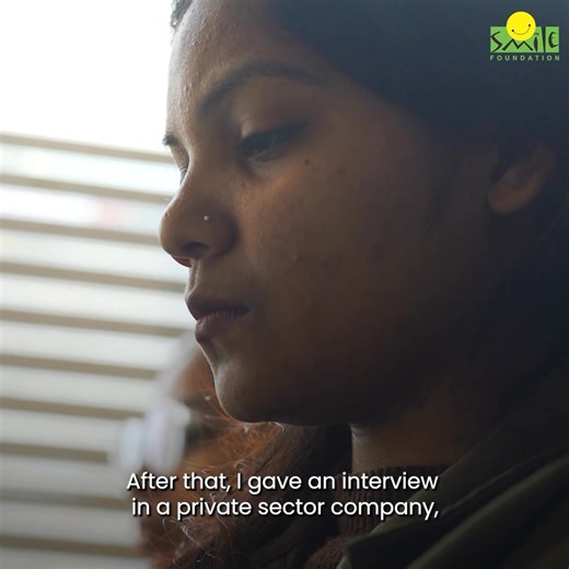 “From being afraid to speak in interviews to confidently clearing one in my first attempt, my journey has been full of learning and growth. I joined Smile Foundation’s Skill Training and Employability Program seeking guidance and it became the turning point of my life. I learned communication, teamwork and Microsoft Office tools. When I finally got a job in the private sector and gave my first salary to my parents, their happiness meant everything. I am truly grateful to Smile Foundation for hel