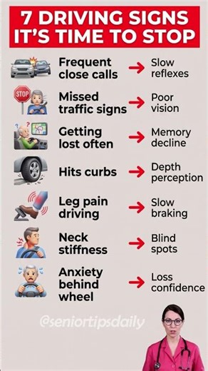 🚗 7 Driving Signs It’s Time to Stop #SeniorSafety #AgingWell #shorts