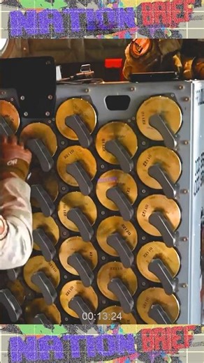 U.S. Airmen load and firing 105mm howitzer mounted on AC-130 gunship