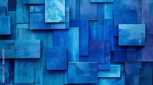 A series of overlaid abstract shapes in various shades of blue representing the layers of protection afforded by blockchain encryption ods. Stock Video