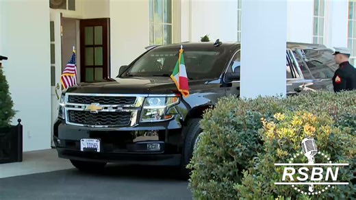 Italian Prime Minister Giorgia Meloni leaving the White House after meeting with President Trump - 4/17/25 | Right Side Broadcasting
