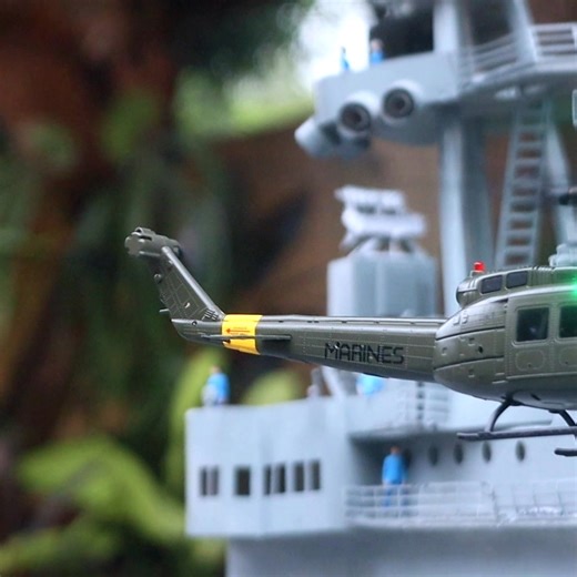 RC UH-1 Huey Take Off and Landing onboard Aircraft Carrier https://bit.ly/47LC78X | Julius Perdana