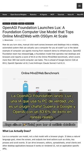 🧐👉 ¡Olvídate de los clics! Lux, la IA que barre a Google y OpenAI en tu PC. #QixNewsAI
