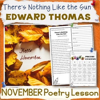 November Poetry Lesson - Fall Poem Elements of Poetry Annotation Activities