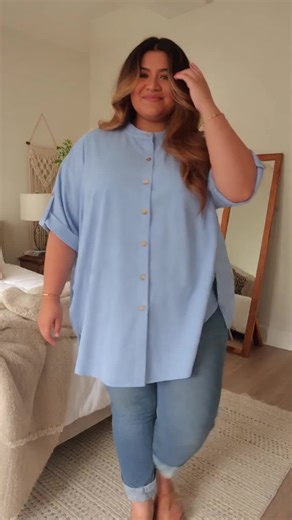 Women's Plus Size Solid Color Button-Up Shirt, Casual Summer Top for Everyday Wear, Stylish & Comfortable Ladies' Blouse #fashionablewomensclothing #plussizesweaters #plussizeoveralls #blouses #plussizedresses #plussizeclothes #oversizedblouse #plussizehoodie #plussizesweater #blousesfashion