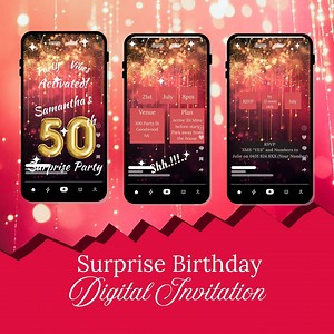 Surprise Party Digital Invitation: Editable Birthday Invite, Instant Download, Printable Party Template, Colorful Surprise Invite. DI001 - Etsy