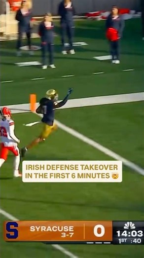 Notre Dame up 21-0 with zero offensive snaps 😲