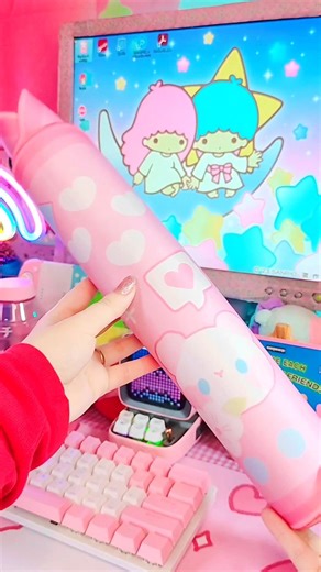 🐰 Pink Bunny Gaming Desk Mat! 💕 Setup Update 🎀 #pink #kawaii #shorts #gaming #setup