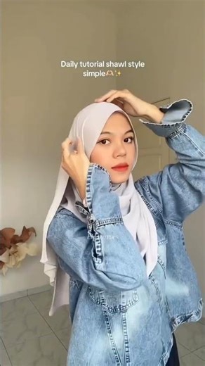 Daily Simple shawl tutorial #hijab #hijabstyle #shawl