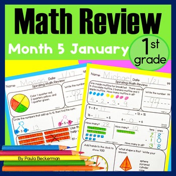 1st Grade Daily Math Spiral Review Warmups Morning Work January Fairy Tale Theme