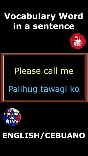 Learn English to Bisaya Fast | This lessons 'CALL - TAWAG' | Repetitive Learning |