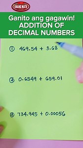 Addition of Decimal Numbers #elementarymath #math #mathlessons #mathfun #mathematics #Number #mathhelp #mathtips #mathtricks #mathhacks | Unang Math
