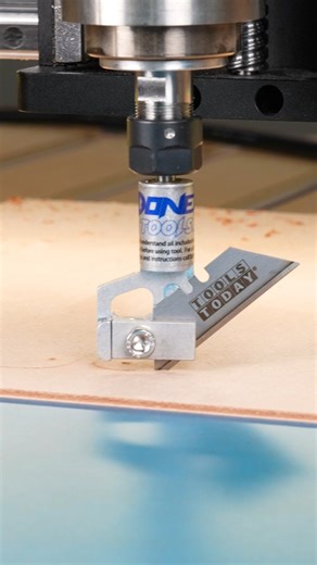 ToolsToday on Instagram: "Coming in at number 1 for 2025 with over 24 million views is part 2 of our circular leather tray build. Thank you all so much for your love and support this year, we couldn’t do this without you! The drag knife makes for clean, precise cuts. The final assembly came together perfectly. All tools used are available from @toolstoday, be sure to check them out on our site! -- Donek D4 1/4" shank Drag Knife, item no. D4 Shapeoko 5 Pro CNC Machine, item no. S5 AirWeights Comp