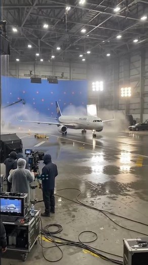 Airport Movie Set ✈️ Behind The Scenes | Realistic Rain & Plane Takeoff#behindthescenes #filmshoot